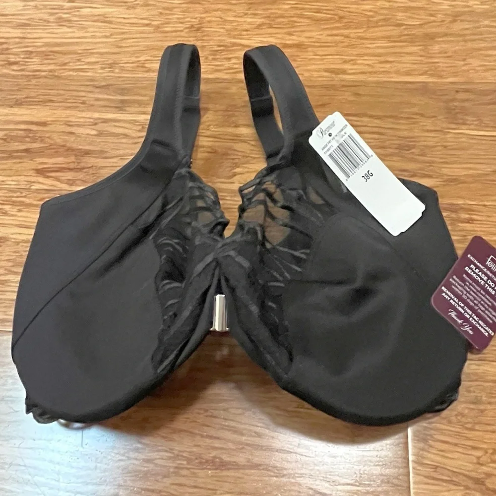 NWT! Paramour by Felina Angie Front Close Minimizer Elegant Black Lace Bra. 38G - Picture 2 of 14